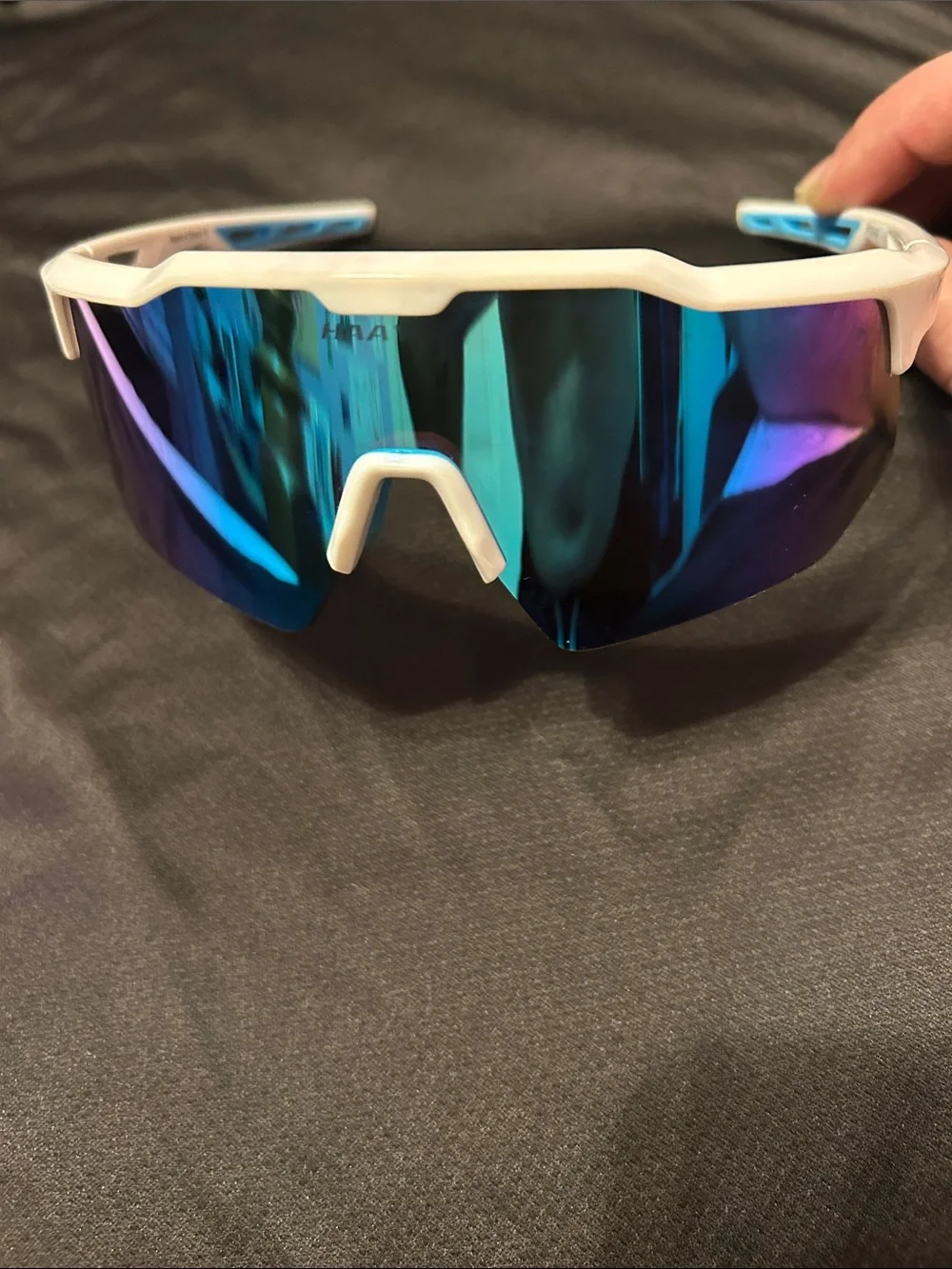 White HAAYOT Polarized VR/AR-Style Sports Glasses with 5 different lenses